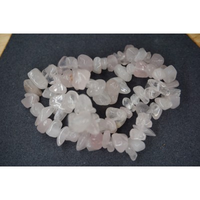 Bracelet Chips Quartz Rose Lot de 10