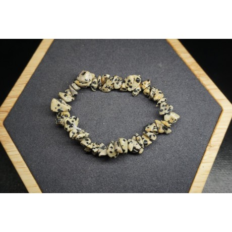 Bracelet Chips Jaspe Dalmatien Lot de 10