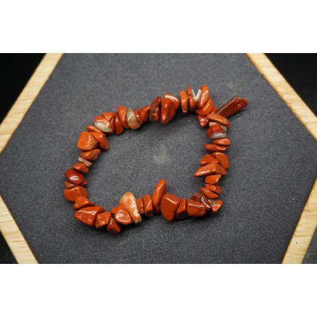Bracelet Chips Jaspe Rouge Lot de 10