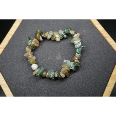 Bracelet Chips Agate Mousse Lot de 10