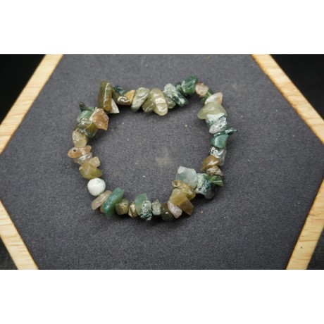 Bracelet Chips Agate Mousse Lot de 10