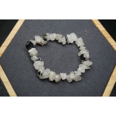 Bracelet Chips Quartz Tourmaline Lot de 10