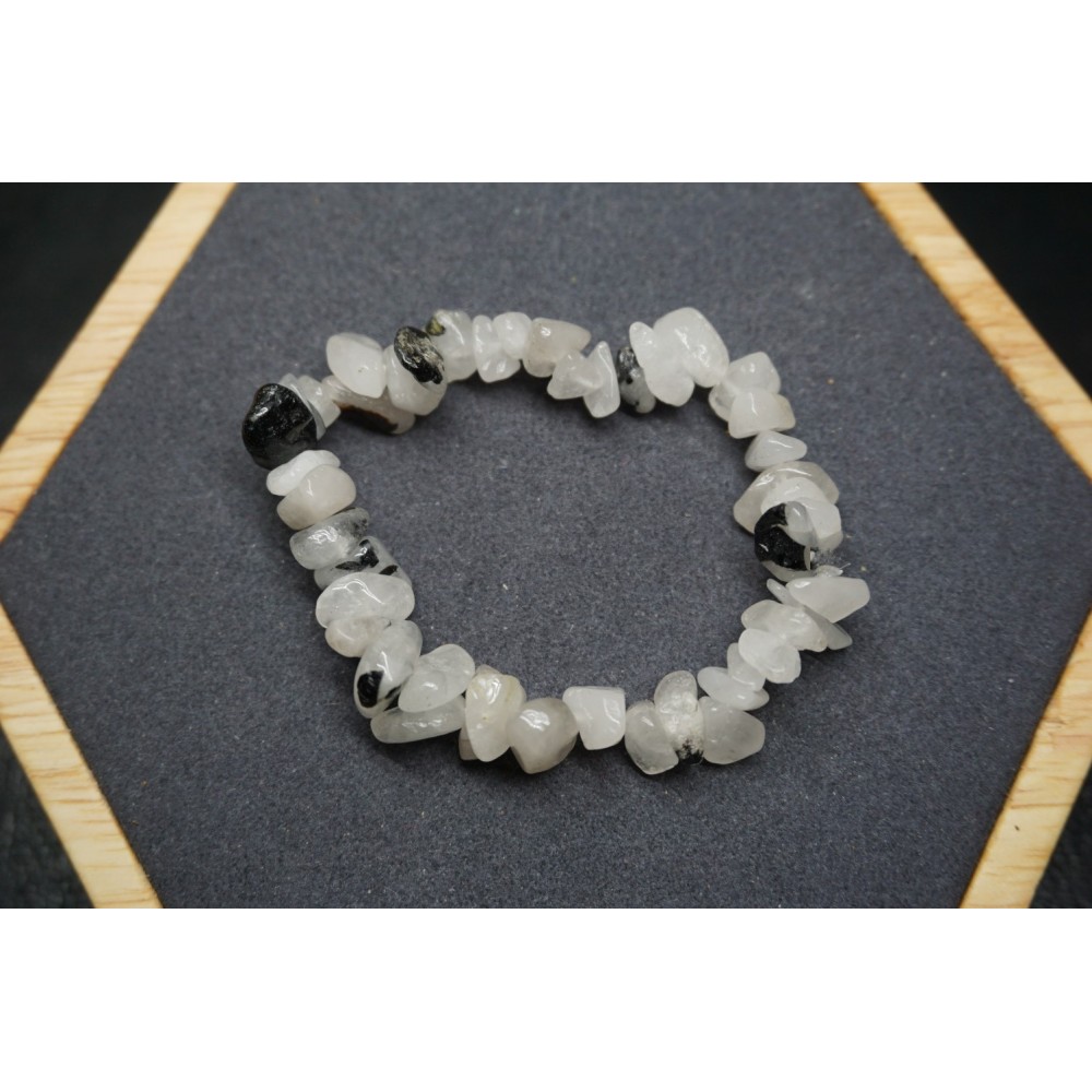 Bracelet Chips Quartz Tourmaline Lot de 10
