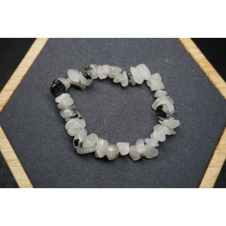 Bracelet Chips Quartz Tourmaline Lot de 10
