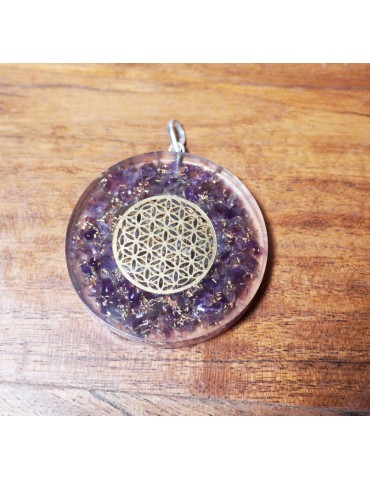Pendentif Orgonite Fleur de...