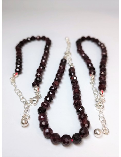 Bracelet Facettes Grenat