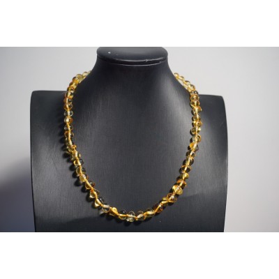 Collier adulte Ambre Miel Cognac