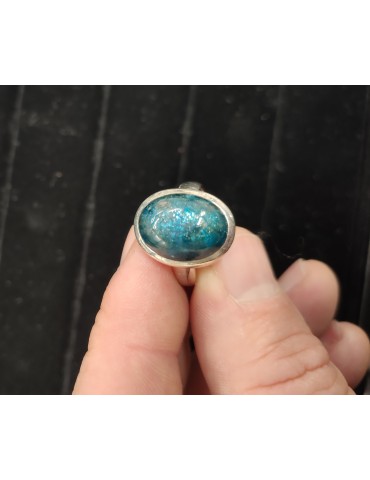Bague Réglable apatite bleu...