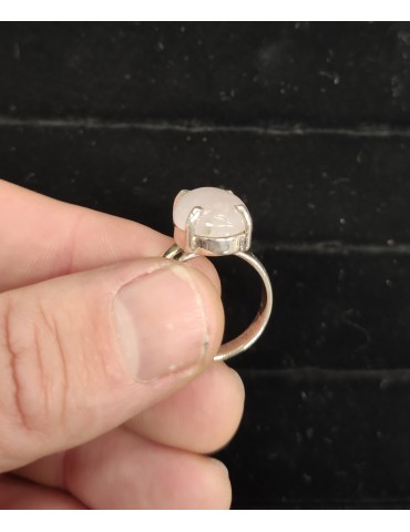 Bague Quartz rose réglable...