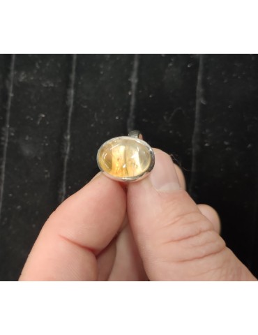 Bague Citrine réglable en...