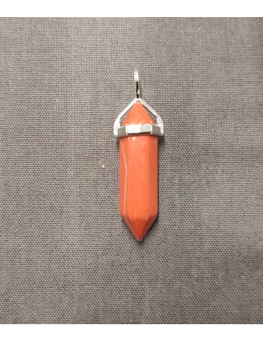 Pendentif Jaspe rouge pointe