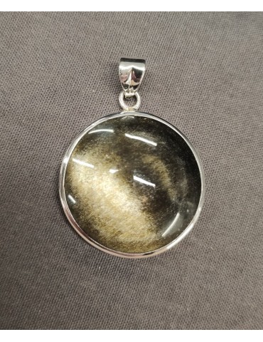 Pendentif obsidienne dorée...