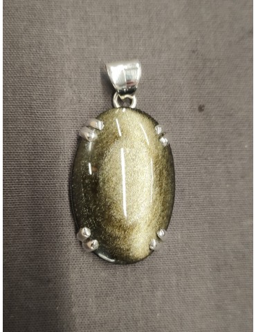 Pendentif obsidienne dorée...