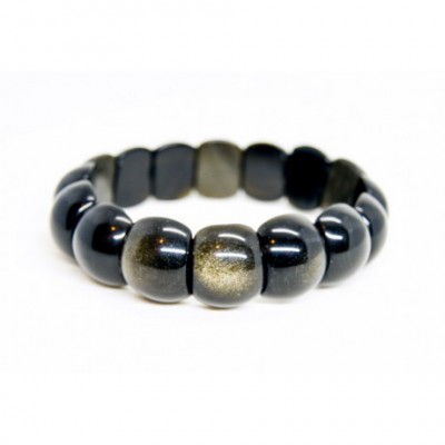 Bracelet Obsidienne Dorée...