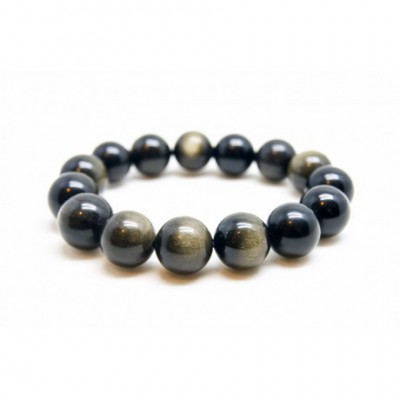 Bracelet Obsidienne Dorée